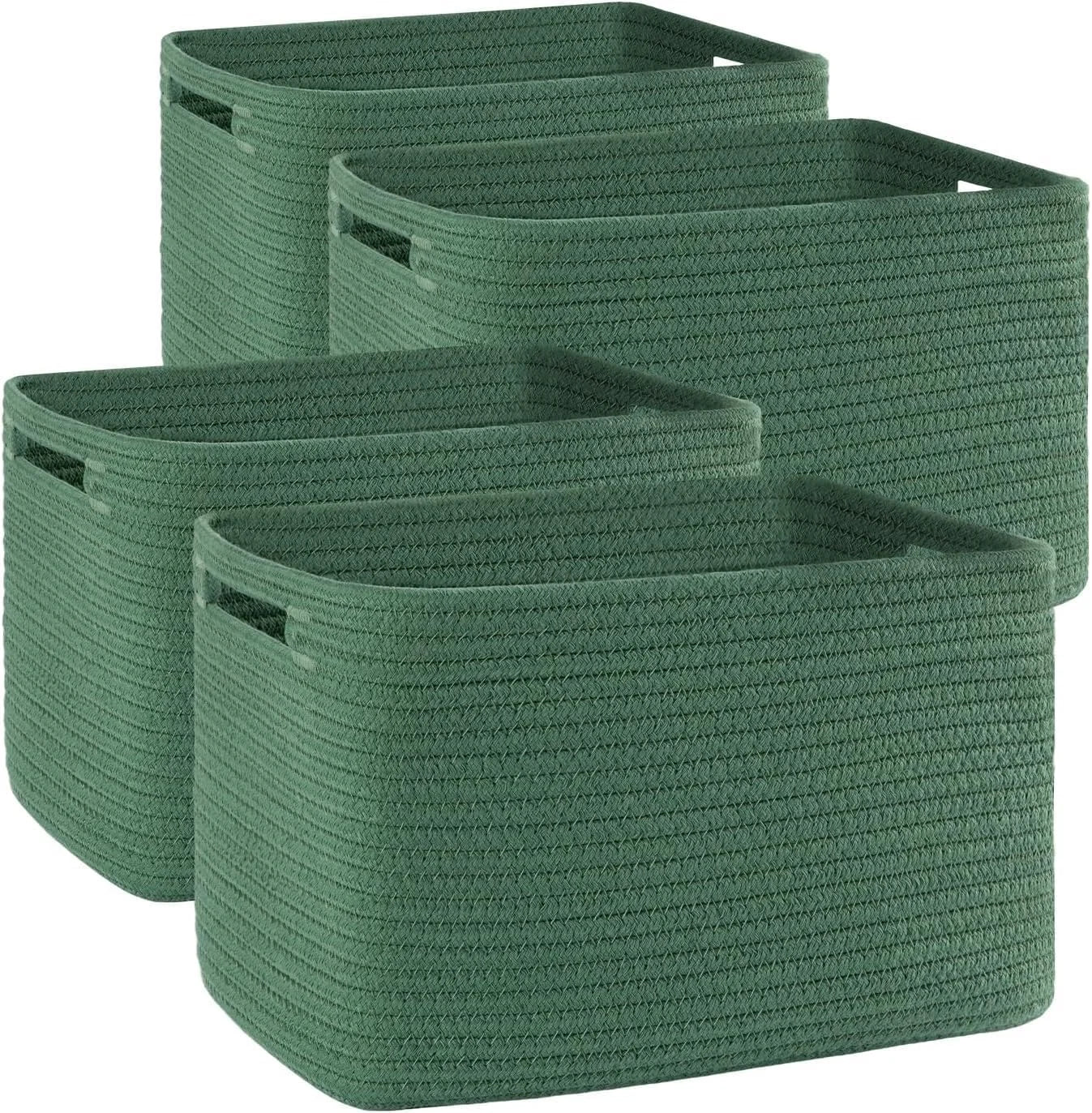 4 Pack Storage Baskets for Organizing, Cube Storage Bins for Shelves, Rectangle Storage Baskets With Handles bifanuoyard