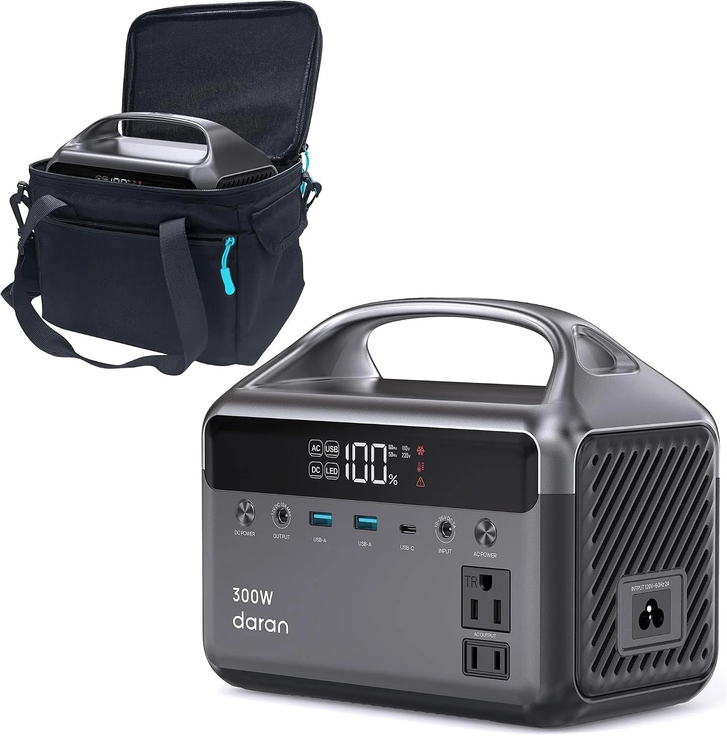 DARAN Portable Power Station 89.6Wh LiFePO4 Battery 100W(200W Peak) Solar Power Bank, Portable Charger Small Generator bifanuoyard - Image 3