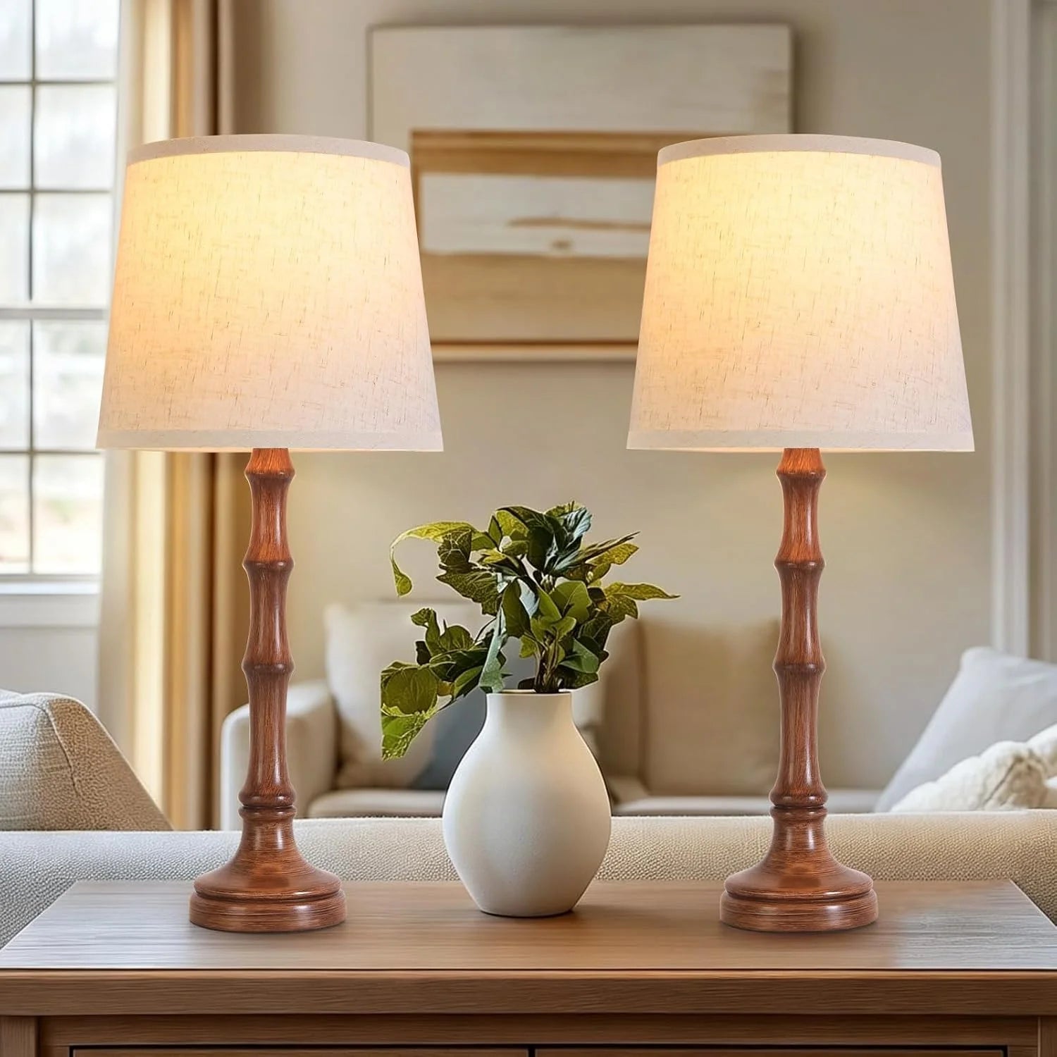 New Arrivals Modern Farmhouse Table Lamp Bedside Reading Lamps Living Room End Tables Set Lamps for Night Stands Bedroom