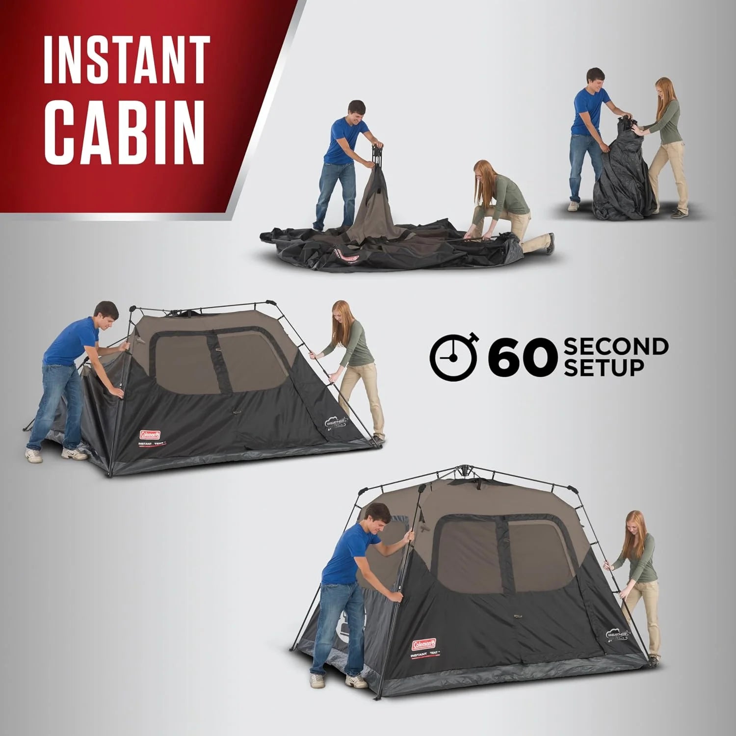 4/6/8/10 Person Instant Camping Tent with 1-Minute Setup, Large Family Tent with Pre-Attached Poles - Image 3