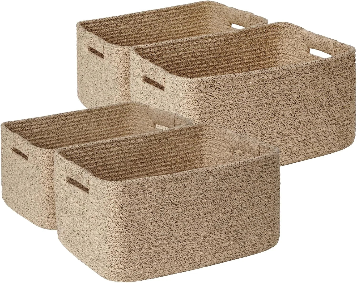 2 Pack Large Storage Basket for Organizing, 17.5x13x7 Woven Basket for Shelves, Closet Cube Storage Bins with bifanuoyard - Image 20