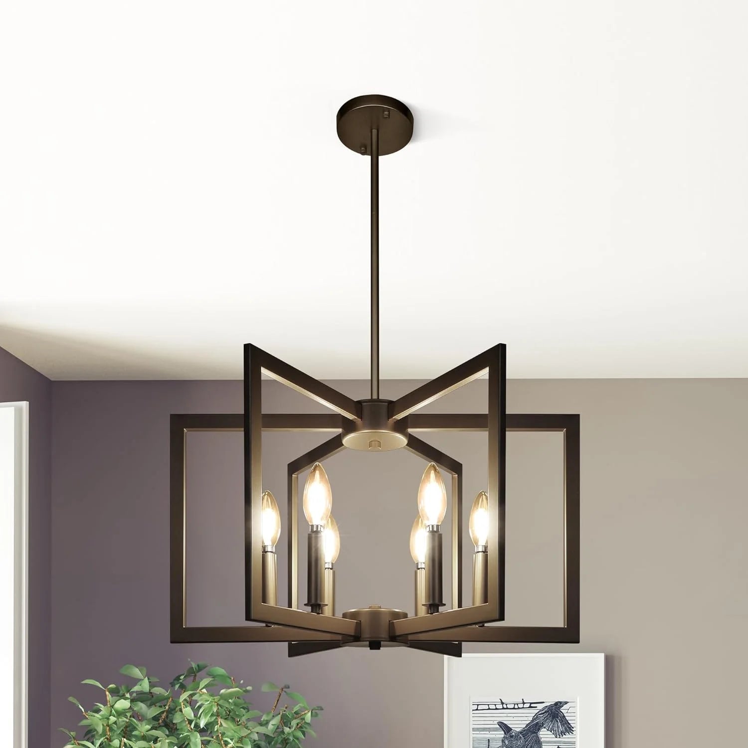 New Arrivals 6-Light Gold Pendant Light, Modern Farmhouse Dining Room Light Fixtures Over Table - Image 8