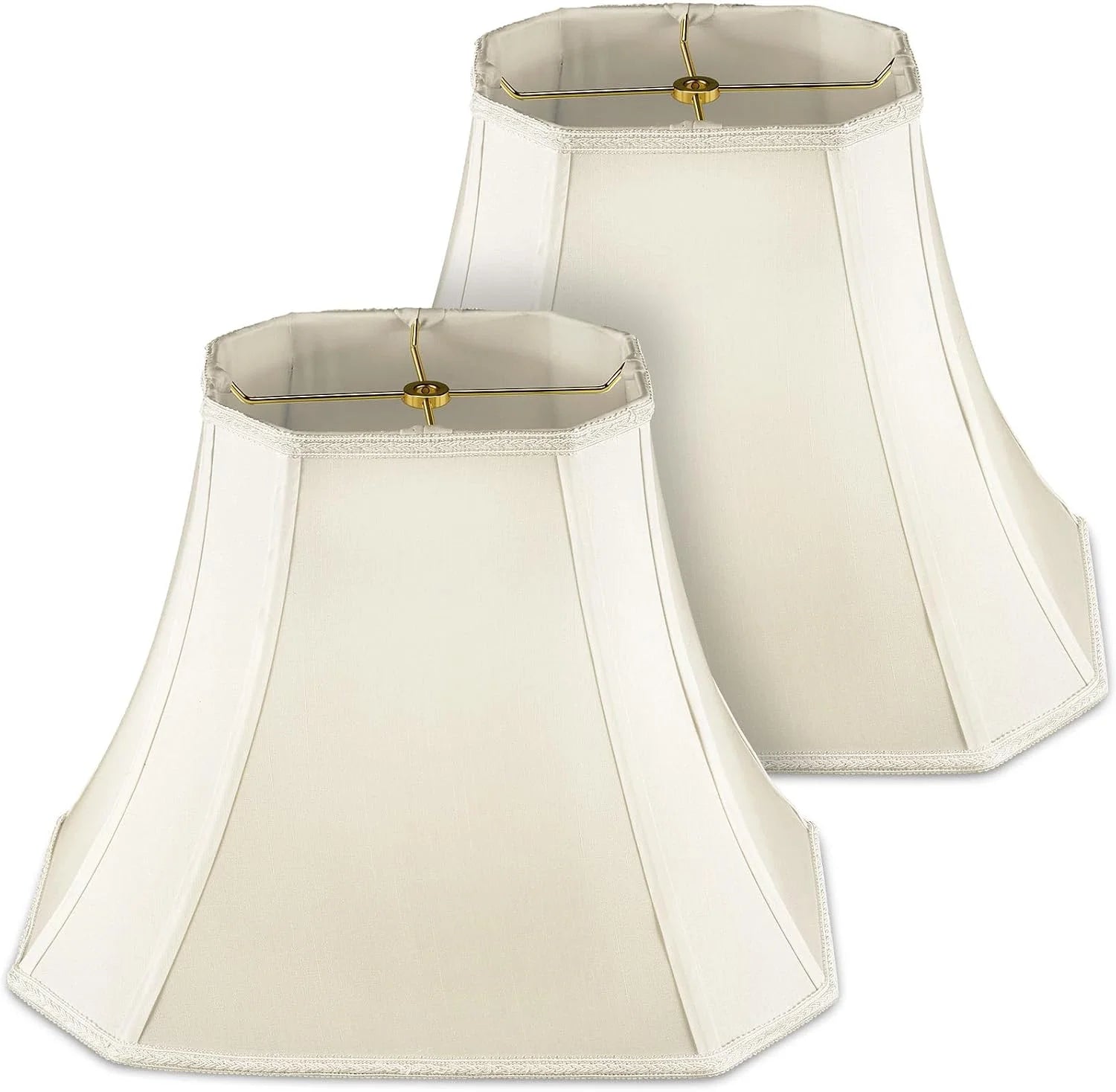 New Arrivals Set of 2 Bell Lamp Shade 6.25 x 8 Top 11 x 16 Bottom 12 High (Spider) Rectangle Cut Square Replacement - Image 4