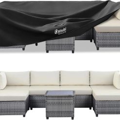 Bitubi Outdoor Waterproof Patio Furniture Covers 4-Piece Set for Swivel Rocker Chairs, Patio 3-Seater Sofa 76in
