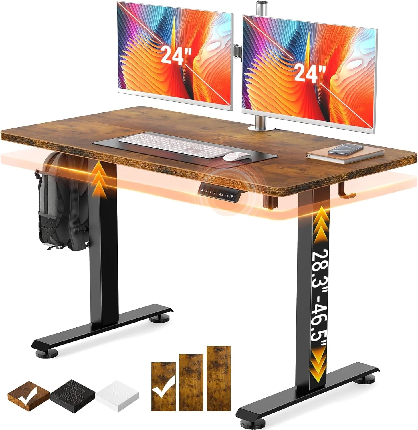 Veken 55 Inch Large Electric Standing Desk, Gaming Table, Height Adjustable Sit Stand Up Computer Tables for Home Office bifanuoyard - Image 7