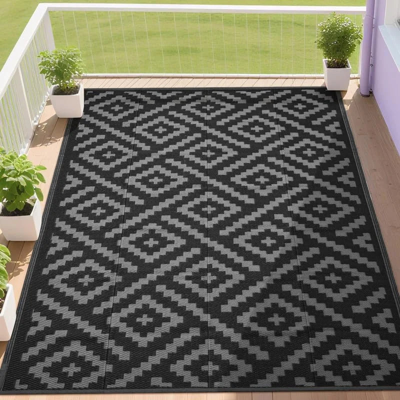 RURALITY Outdoor Rugs 8"x10" Waterproof for Patios Clearance, Plastic Straw Mats for RV bifanuoyard - Image 9