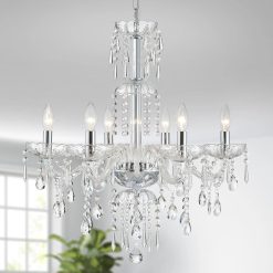 Alternative view of New Arrivals 5-Light Crystal Candle Chandelier Pendant Ceiling Light Modern Lighting Fixture for Bedroom Hallway Bar Kitchen