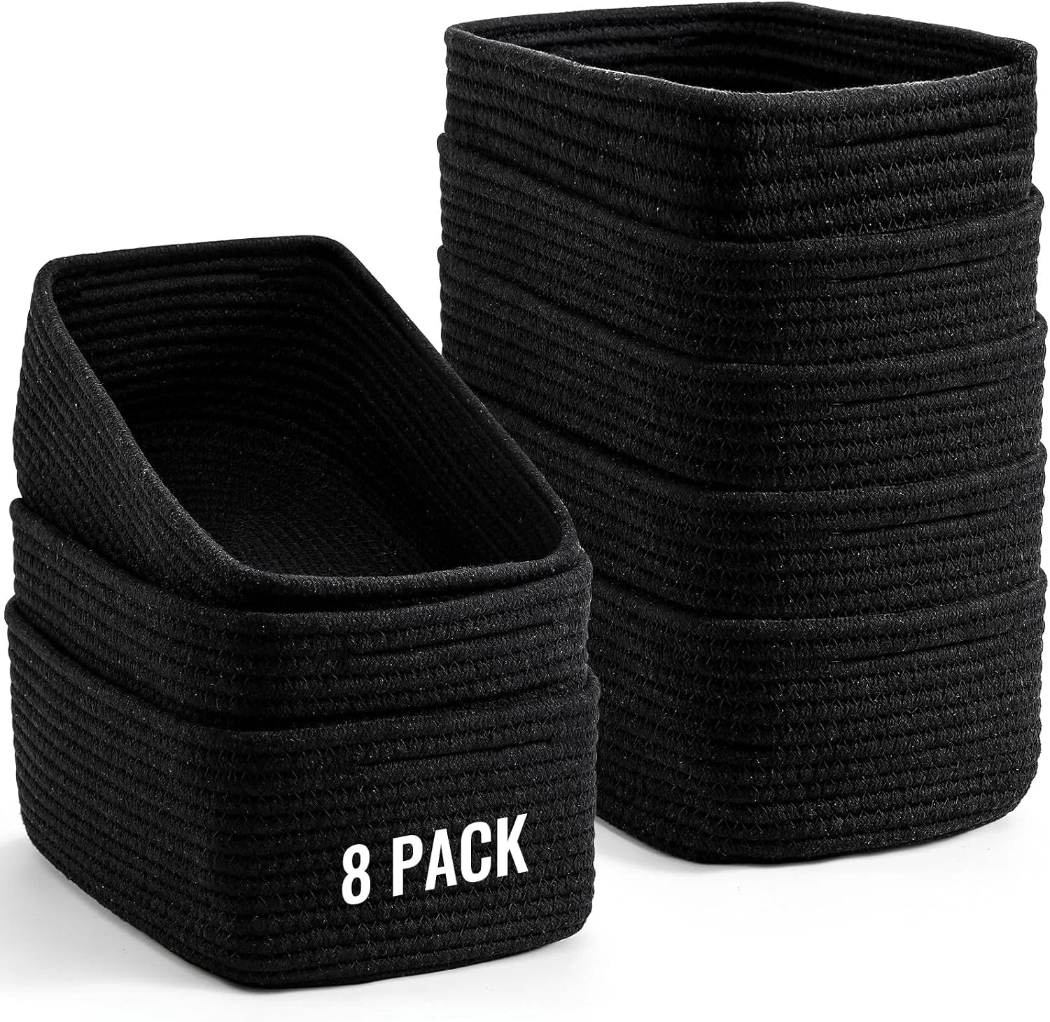 New Arrivals Small Storage Organizing Baskets, Woven Rope Bins for Bathroom, Closet, Shelf Organizer - Image 2