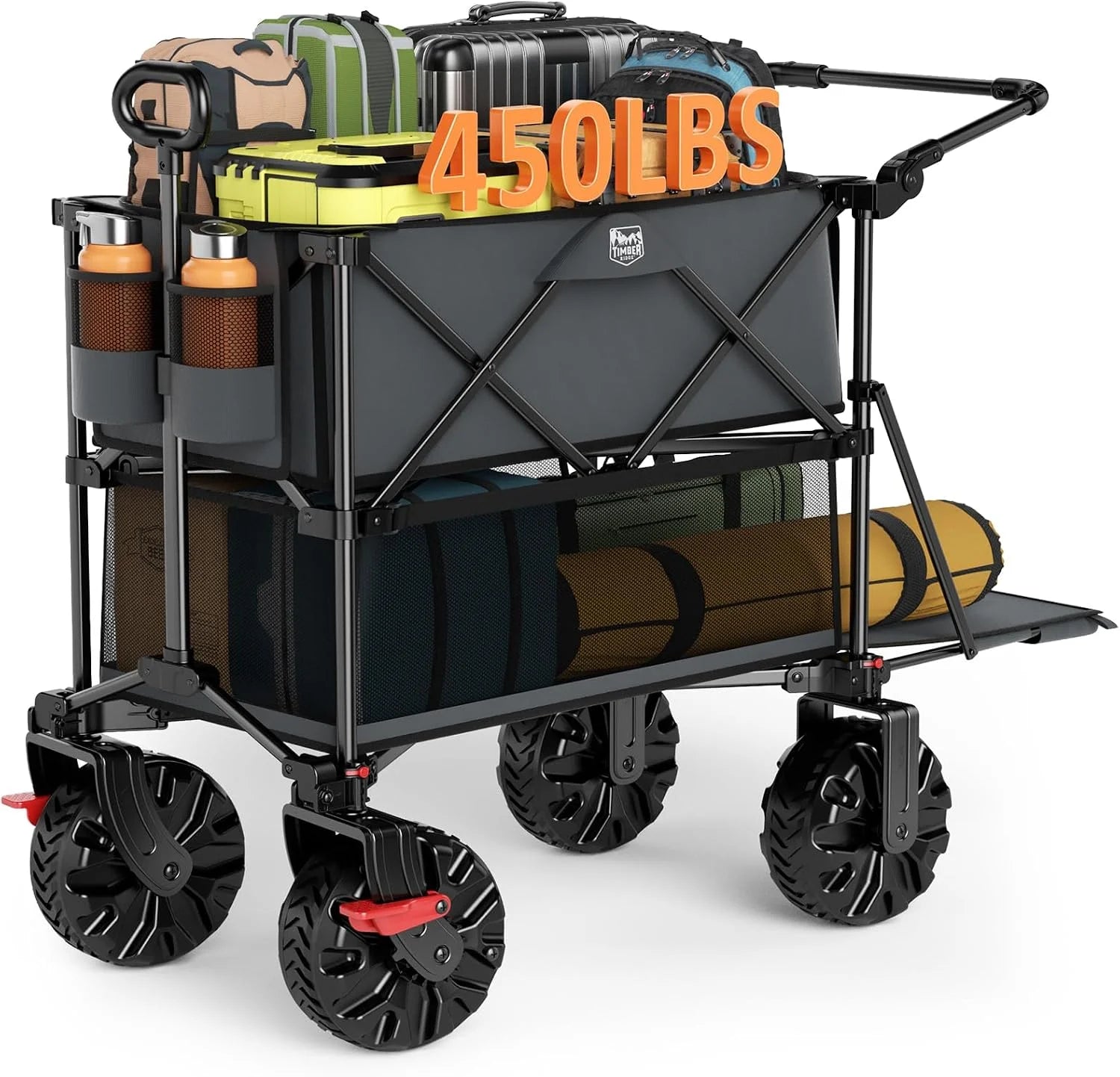 New Arrivals TIMBER RIDGE 400L Folding Double Decker Wagon with Brakes, 54 Extra Long - Image 8