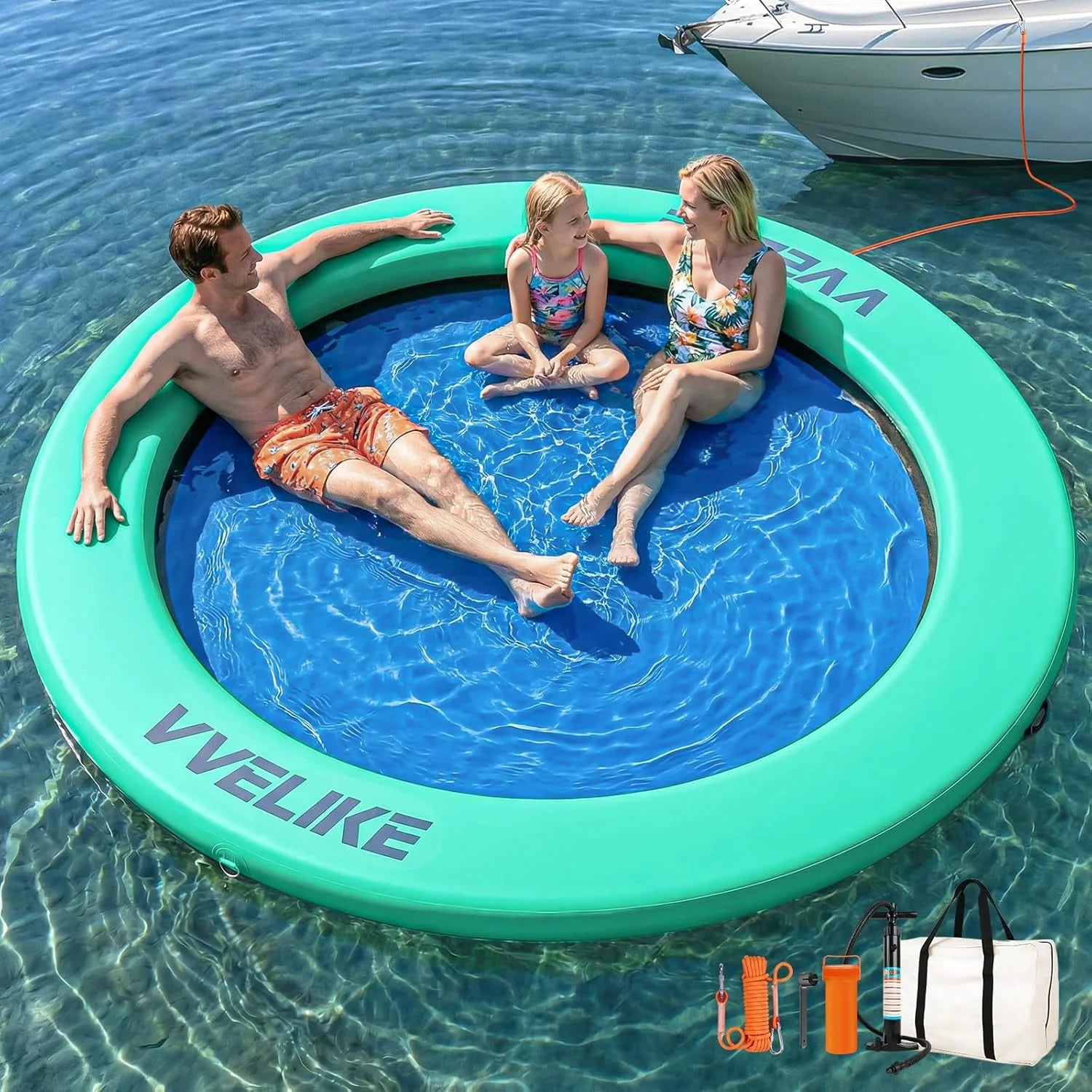 New Arrivals Water Hammock Lake Floats for Adults, Large Circle Pool Hammock Pool Lounger Water Float for Lake River Ocean - Image 3