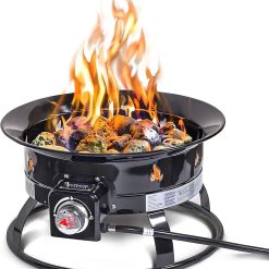 New Arrivals Living Portable Propane Fire Pit, 19-inch, 58, 000 BTU with Fire Pit Cover & Carry Kit