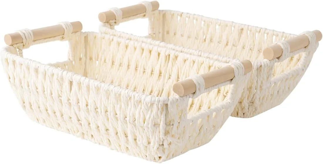 StorageWorks Wicker Baskets for Organizing, Water Hyacinth Storage Baskets, Wicker Storage Baskets for Shelves bifanuoyard - Image 19