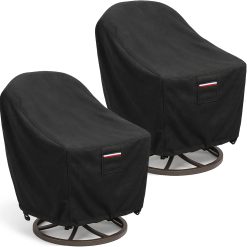 New Arrivals Waterproof Patio Ottoman Cover, Square Outdoor Side Table Furniture Cover with Padded Handles