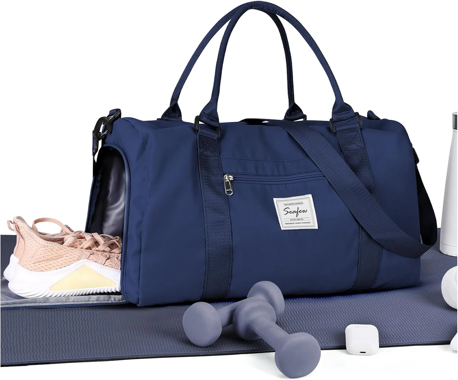 Bag Womens Mens with Shoes Compartment and Wet Pocket Travel Duffel Bag for Women for Plane Sport Gym Tote Bags Swimming Yoga - Image 15