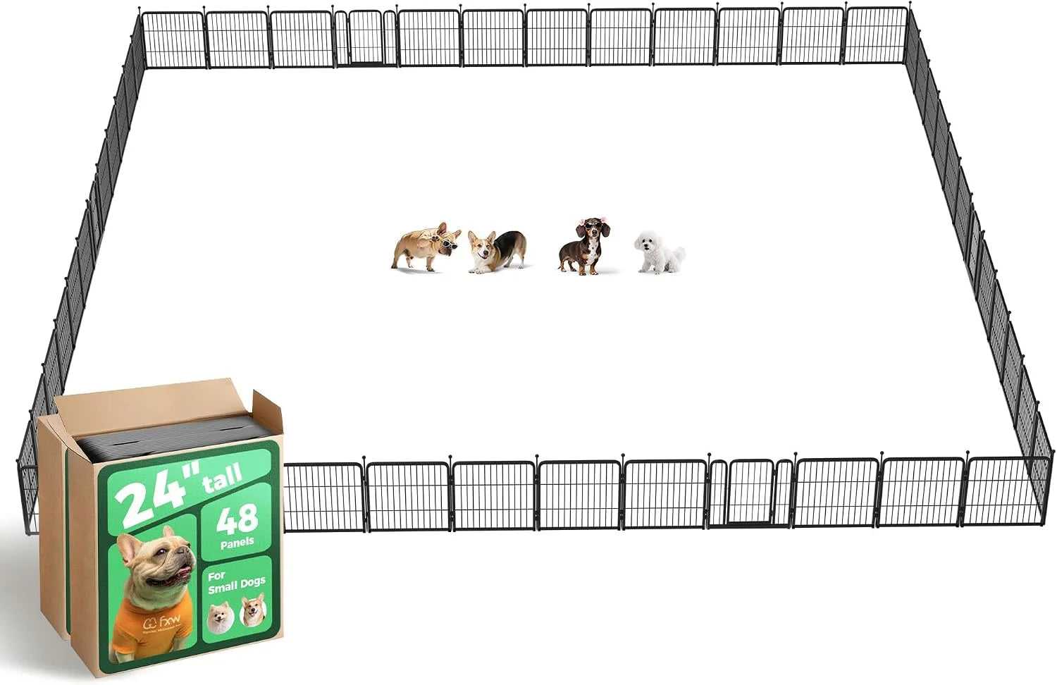 New Arrivals Rollick Dog Playpen, Indoor, 24 H, 8 Panels - Image 80