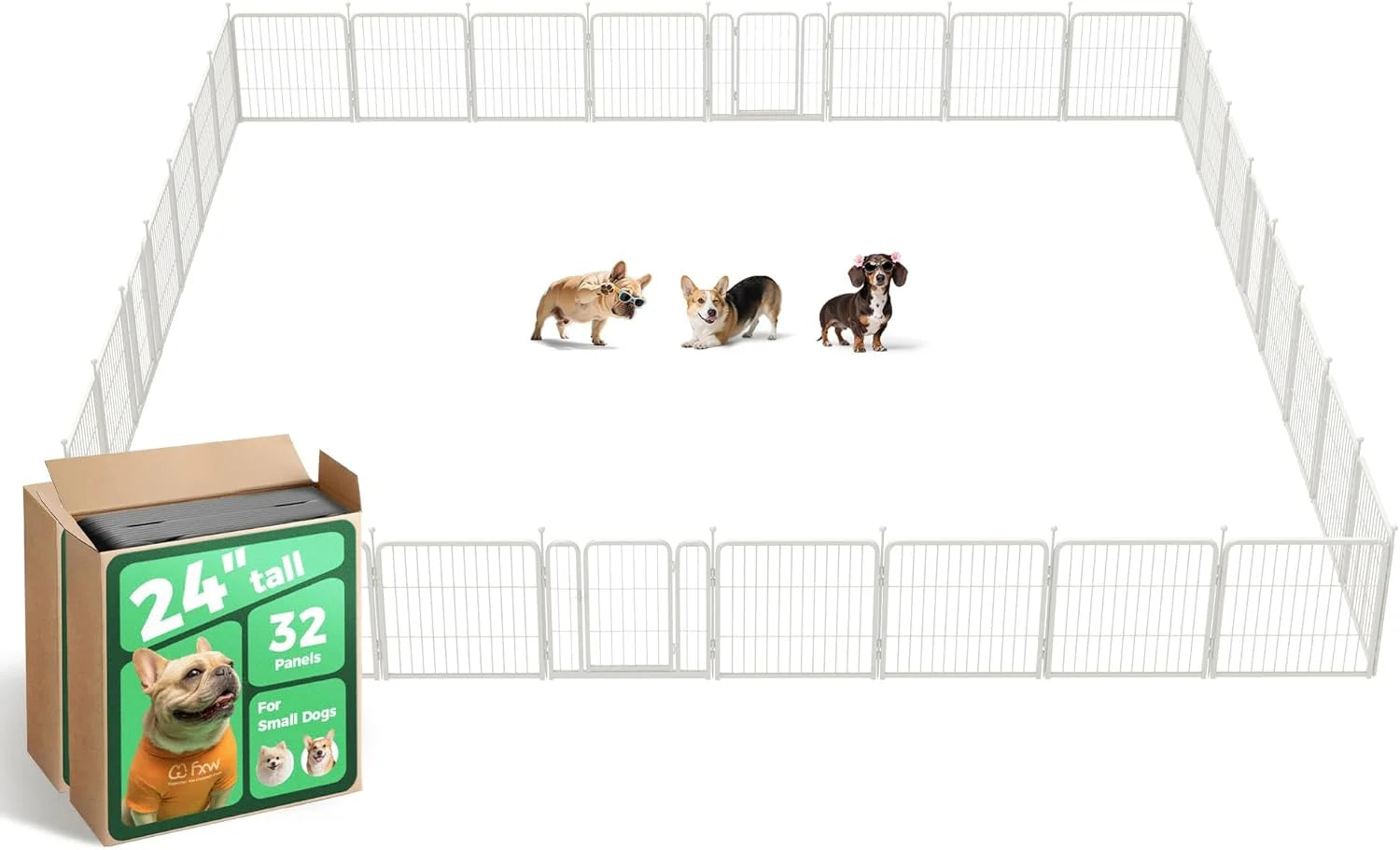 New Arrivals Rollick Dog Playpen, Indoor, 24 H, 8 Panels - Image 83