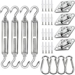 yofit 80Pcs Shade Sail Hardware Kit 6 inch for Triangle Rectangle Sun Shade