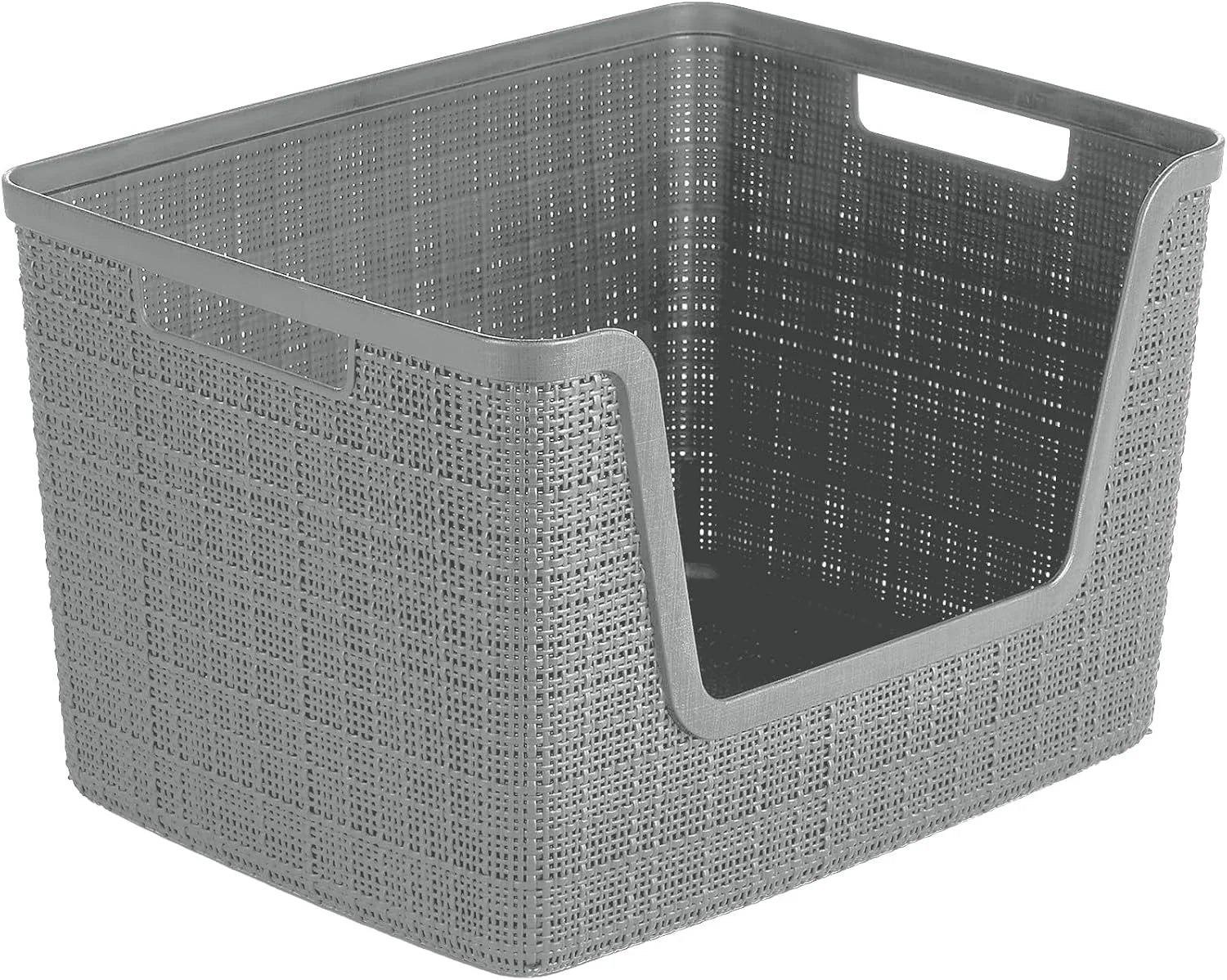 Curver Set of 4 Large Cube 17L Jute Decorative Plastic Organization and Storage Baskets, Perfect Bins for Home bifanuoyard - Image 2