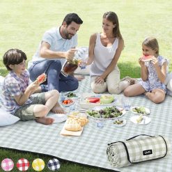 Alternative view of Extra Large Picnic Outdoor Blanket, 80鈥漻80" Waterproof Foldable Blankets Gingham Picnic Mat for Beach