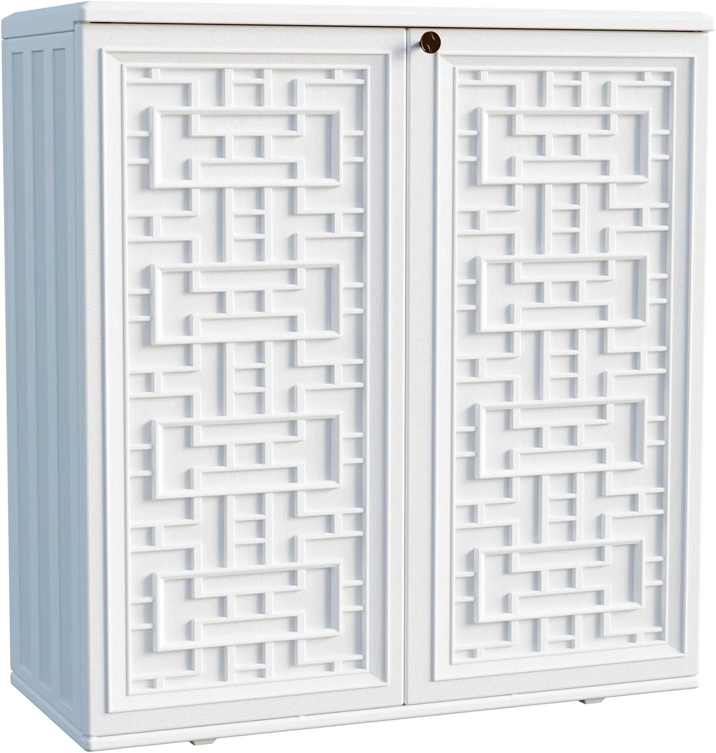 New Arrivals Outdoor Storage Cabinet Waterproof with Shelf, Resin Storage Sheds Outdoor Cabinets for tub Towels/Chemicals/Grill - Image 3