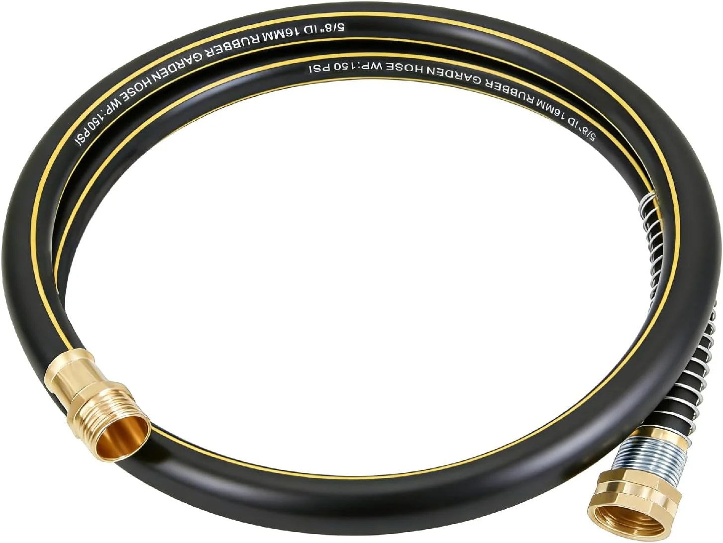 New Arrivals Lightweight Rubber Garden Hose 100 ft, 5/8 Hybrid Rubber Hose with Solid Brass Fitting - Image 2