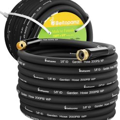 Beitopamz 100 ft Garden Hose, 5/8 in Heavy Duty Water Hose, Male to Female 3/4” Brass Fittings for Patio bifanuoyard