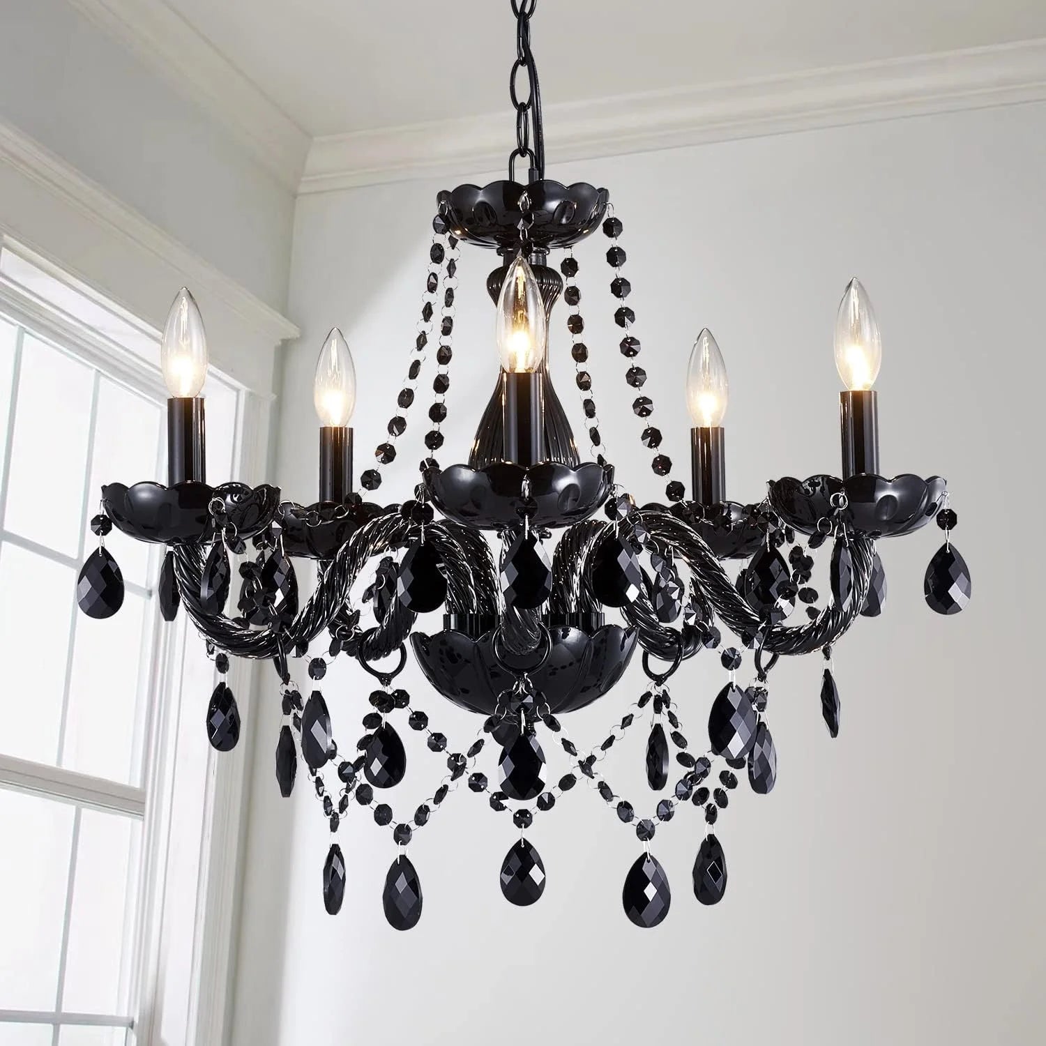 Mossi 5 Light Modern Contemporary Elegant K9 Crystal Glass Chandelier Pendant Ceiling Lighting Fixture - Image 3