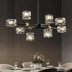 New Arrivals Crystal Semi Flush Ceiling: Dining Room Bathroom Bedroom Chandelier