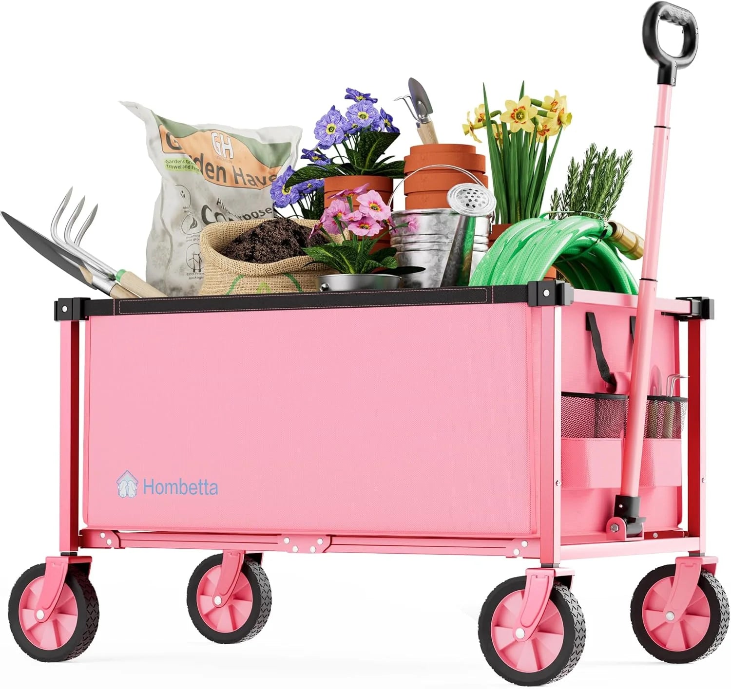 New Arrivals HOMBETTA 29.3 Collapsible Wagon Cart, 150L Heavy Duty Folding Utility Wagon with Wheels, 260 lbs Load - Image 4