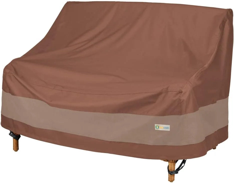 New Arrivals Ultimate Patio Loveseat Couch Cover, 54W x 37D x 35H, Mocha Cappuccino, Patio Furniture Covers - Image 2