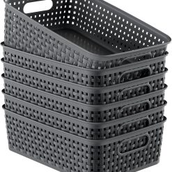 New Arrivals Plastic Storage Baskets, Small Organizing Baskets, Plastic Storage Bins Wicker Pantry Organizer Bins