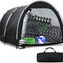 Alternative view of Dikutar Bike Storage Tent, PU5000 Waterproof Outdoor Shed for 2 Bikes