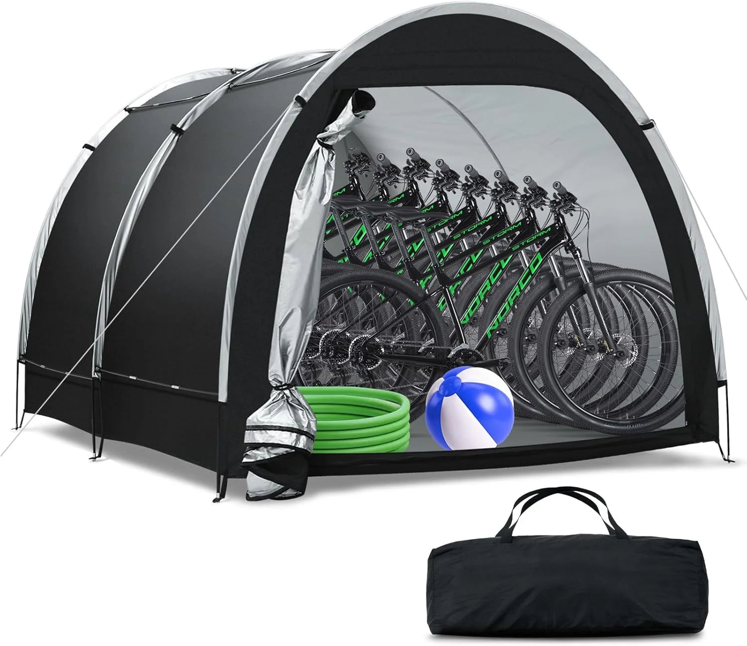Dikutar Bike Storage Tent, PU5000 Waterproof Outdoor Shed for 2 Bikes - Image 2