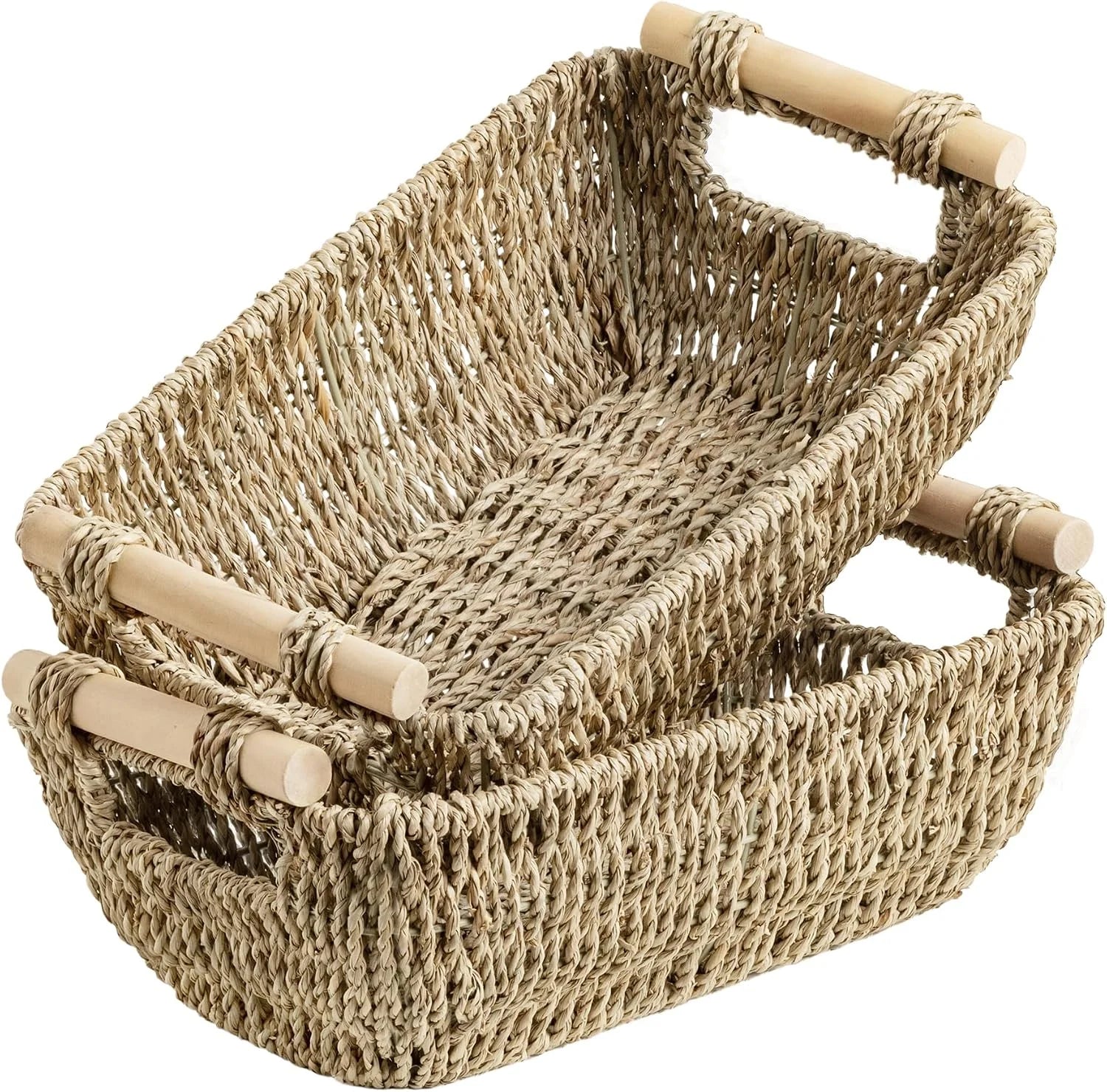 StorageWorks Wicker Baskets for Organizing, Water Hyacinth Storage Baskets, Wicker Storage Baskets for Shelves bifanuoyard - Image 17
