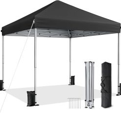 Vinabilia 10x10 Pop Up Canopy Tent with One-Push Center Lock,White