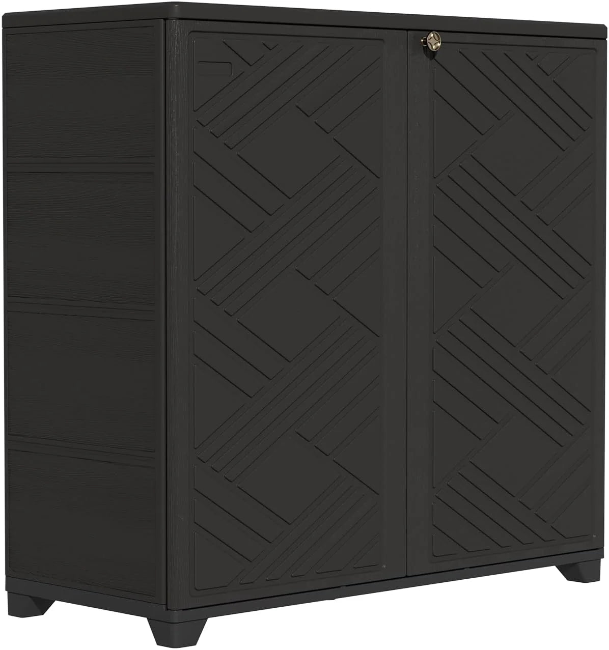 New Arrivals Indoor/Outdoor Storage Cabinet Waterproof, 34x15x34 Plastic Outdoor Storage Box for Garden Balcony Bathroom - Image 3