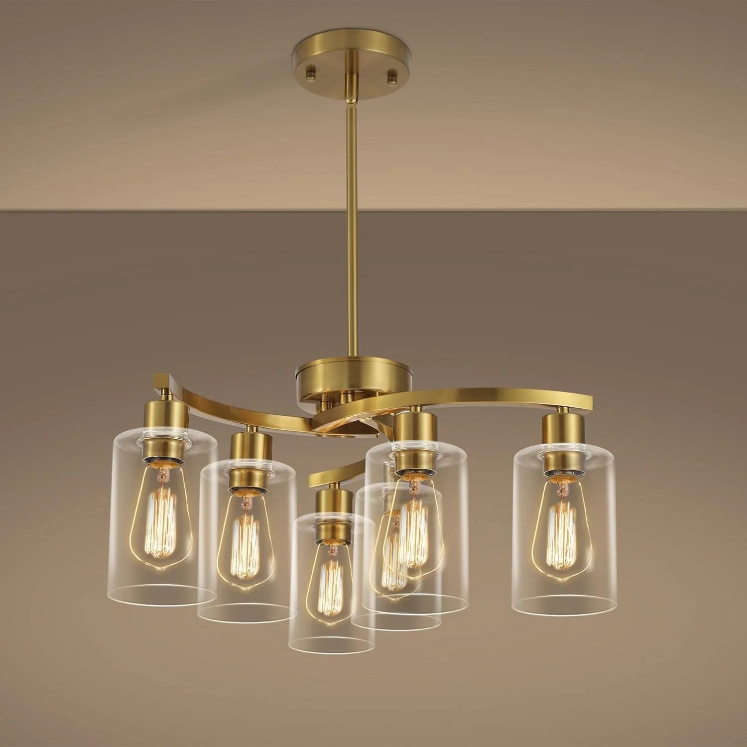 New Arrivals 6-Light Modern Farmhouse Black Chandelier, Adjustable Height Hanging Industrial Pendant Lights Kitchen Island - Image 2