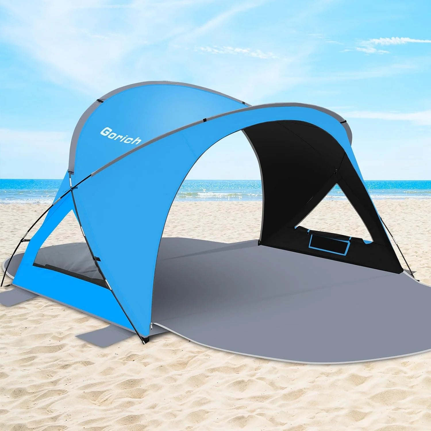 Gorich Beach Tent Sun Shelter with UPF50+ UV Protection for 1-2/3/4-5/6-7 Person, Lightweight & Portable Beach Shade bifanuoyard - Image 3