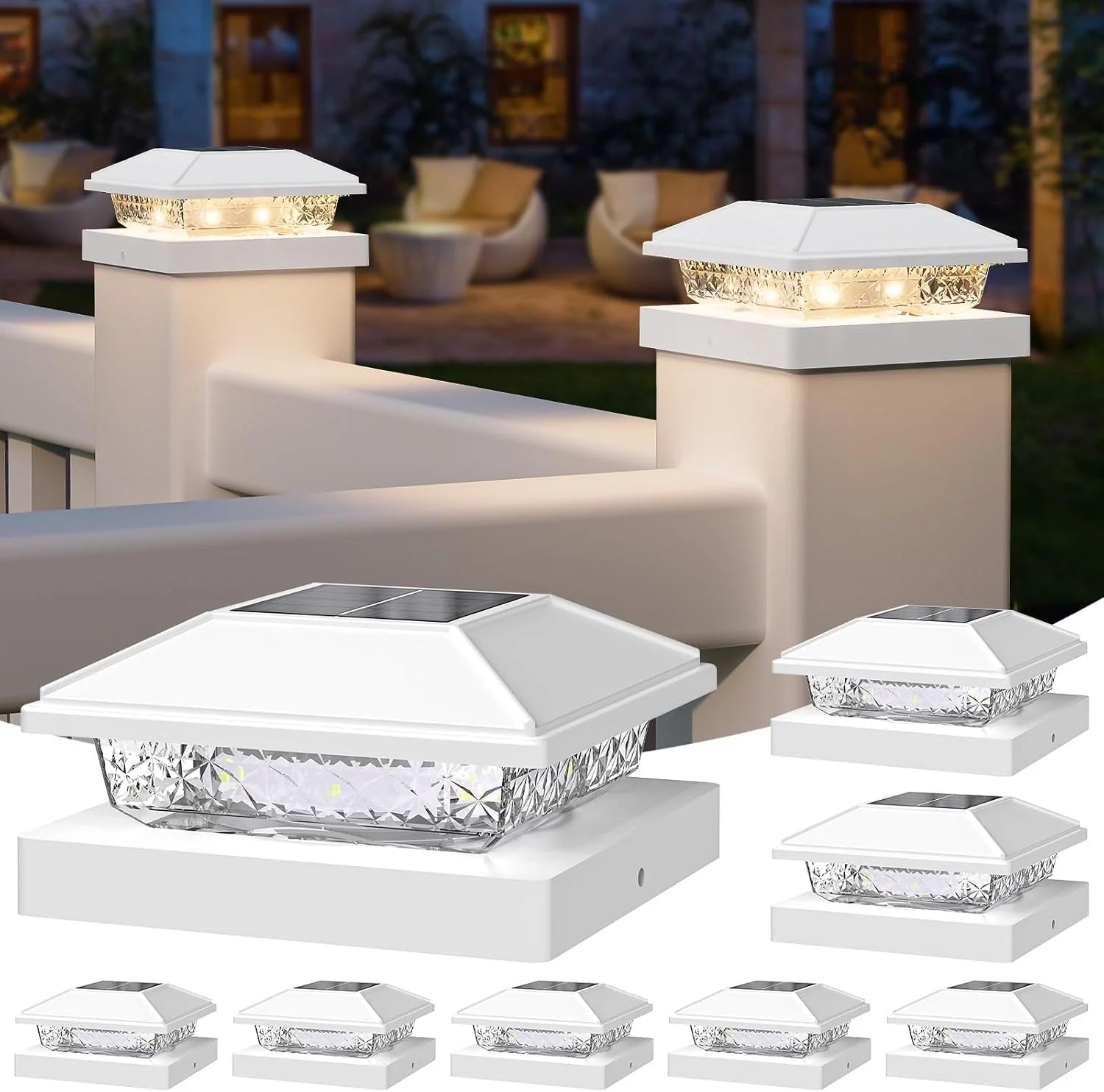 New Arrivals Solar Post Cap Lights, 4x4 Post Solar Light Cool White, White 12 Pack " For Home Projects - Image 17