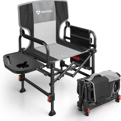 HIKEMOON Folding Camping Director Chairs, Adjustable Height bifanuoyard
