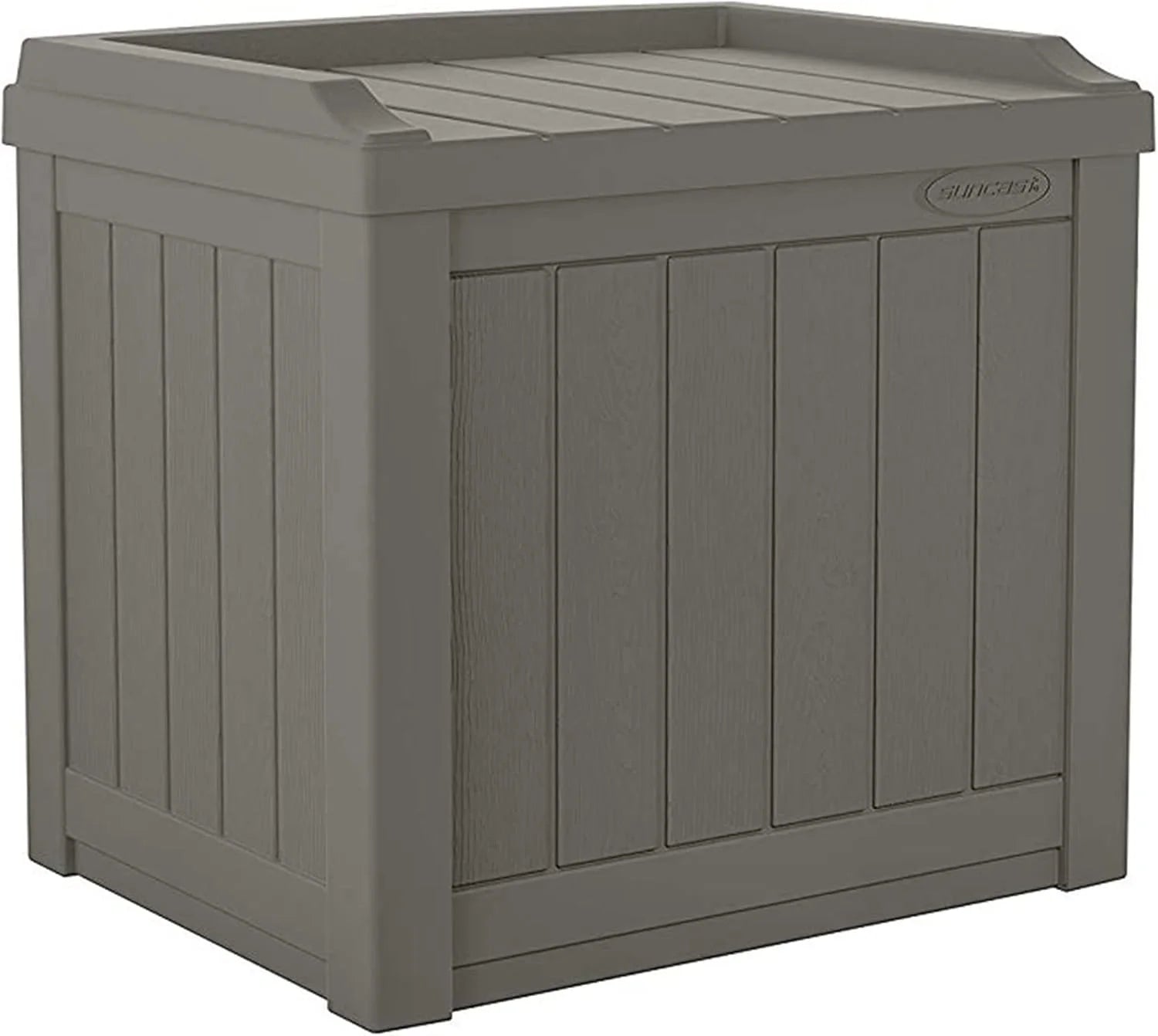 New Arrivals Outdoor Storage Box " 22 Gallon Stone Gray Resin Outdoor Deck Box with Seat