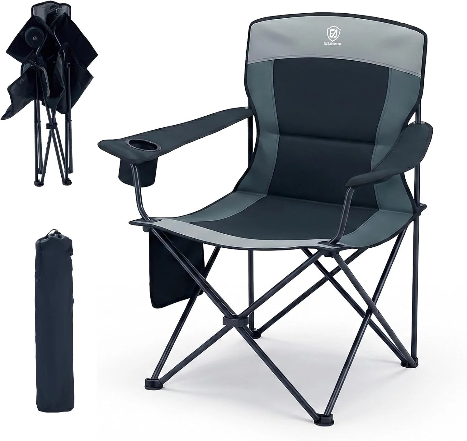 EVER ADVANCED Folding Camping Chair with High Back Padded 2 Pack Oversized Portable Lawn Chairs Lightweight Sturdy Steel bifanuoyard - Image 7