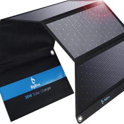 New Arrivals 28W Solar Panel Charger with Dual USB-C and USB-A, Portable Solar Phone Charger for Camping