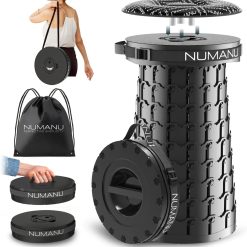 Alternative view of New Arrivals 2026 Upgraded XXL Collapsible Stool with Cushion & Bag, 1000lbs Max Weight, 19.7 Heavy Duty Portable Retractable