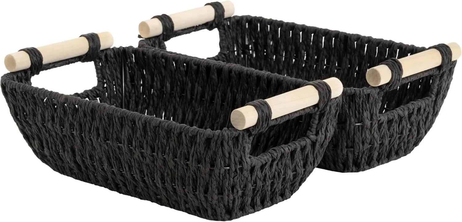 StorageWorks Wicker Baskets for Organizing, Water Hyacinth Storage Baskets, Wicker Storage Baskets for Shelves bifanuoyard - Image 7