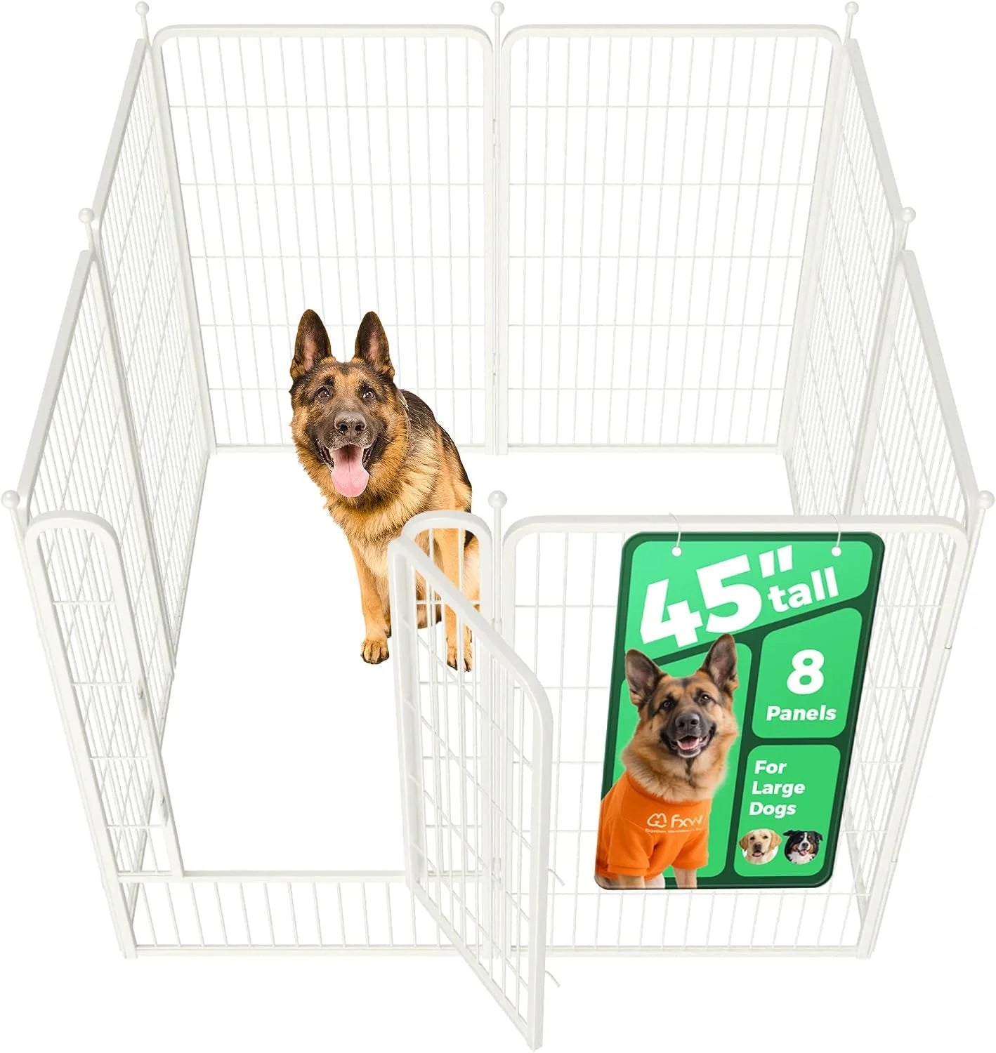 New Arrivals Rollick Dog Playpen, Indoor, 24 H, 8 Panels - Image 37