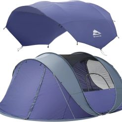 4/6 Person Easy Pop Up Tent, Camping Tent with Skylight and Rainfly, Waterproof bifanuoyard