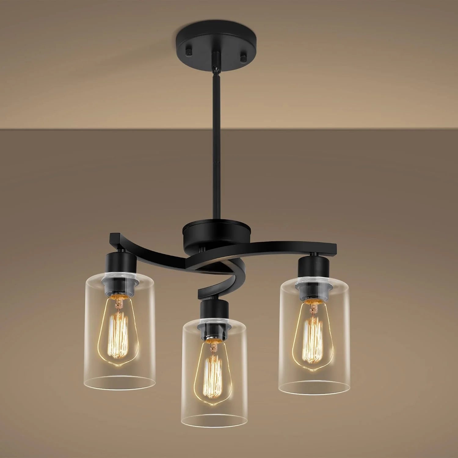 New Arrivals 6-Light Modern Farmhouse Black Chandelier, Adjustable Height Hanging Industrial Pendant Lights Kitchen Island - Image 7