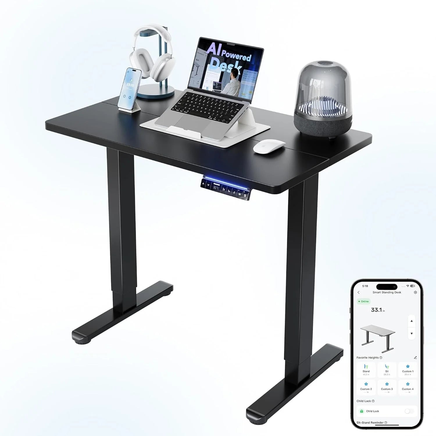 HUANUO 32 Small Electric Standing Desk Adjustable Height, 4 Memory Height Settings bifanuoyard - Image 21