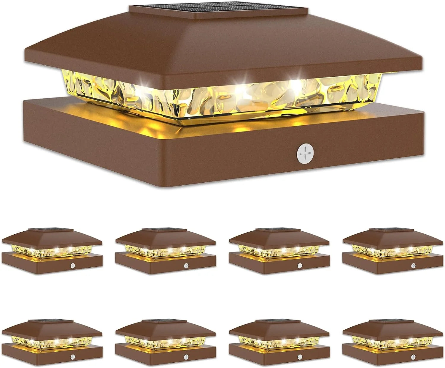 New Arrivals 4×4 Solar Post Cap Lights, 12 Pack Black Waterproof Fence Lights – For Home Projects - Image 7